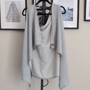 Calvin Klein Terry Cardigan Wrap Poncho For Women, One Size